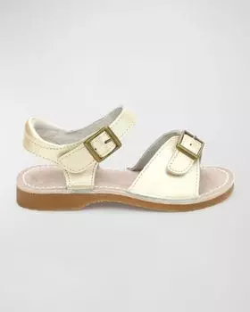 Кожаные сандалии с пряжкой Olivia для девочек, для малышей/малышей/детей L'Amour Shoes, цвет Champagne