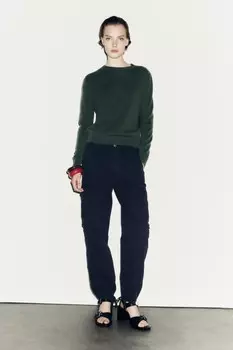 Кожаные сандалии с пряжкой ZARA, черный