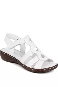 Кожаные сандалии с сенсорной застежкой Pavers, белый
