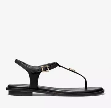 Кожаные сандалии с Т-образным ремешком Michael Kors Michael Mallory Leather T-Strap, черный