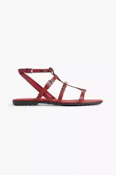 Кожаные сандалии с заклепками TOD'S, красный