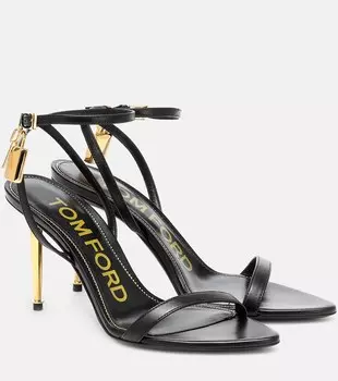 Кожаные сандалии с замком Tom Ford, черный
