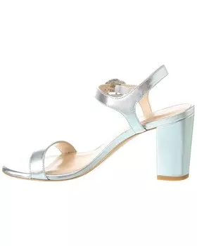Кожаные сандалии Stuart Weitzman Crystal 75, серебро