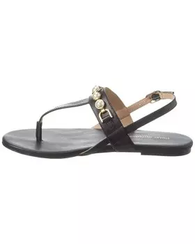 Кожаные сандалии Stuart Weitzman Perla с Т-образным ремешком, черный