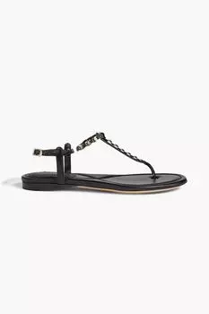Кожаные сандалии Tahiti с цепочкой FERRAGAMO, черный