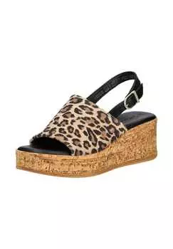 Кожаные сандалии Tamaris, цвет leopard