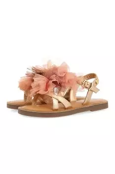 Кожаные сандалии Tecate с тюлем Gioseppo, желтый