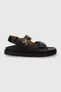 Кожаные сандалии TH HARDWARE LTHR SPORTY SANDAL Tommy Hilfiger, черный