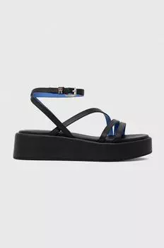 Кожаные сандалии TH STRAP PLATFORM Tommy Hilfiger, черный