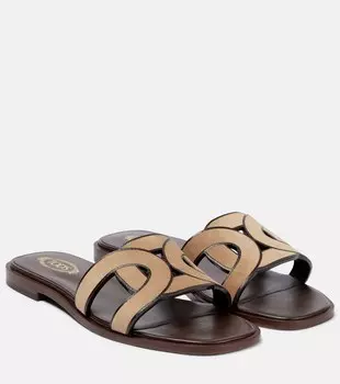Кожаные сандалии Tod's, коричневый
