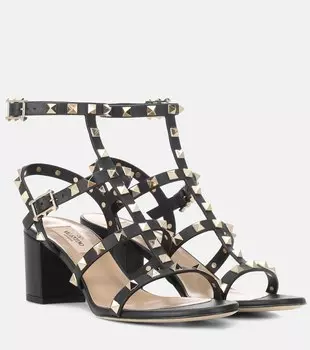 Кожаные сандалии Valentino Garavani Rockstud Valentino Garavani, черный