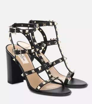 Кожаные сандалии Valentino Garavani Rockstud Valentino Garavani, черный
