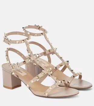 Кожаные сандалии Valentino Garavani Rockstud Valentino Garavani, коричневый