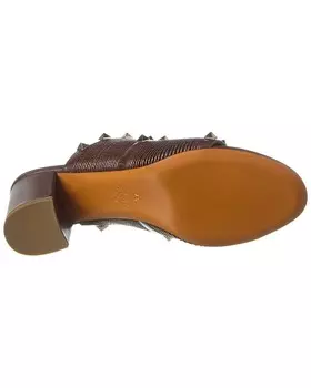 Кожаные сандалии Valentino Rockstud 60, коричневый