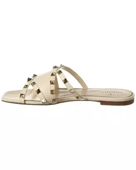 Кожаные сандалии Valentino Rockstud, белый