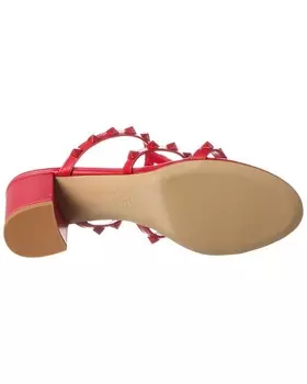 Кожаные сандалии Valentino Rockstud Caged 60, красный