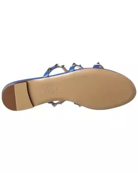 Кожаные сандалии Valentino Rockstud Caged, синий