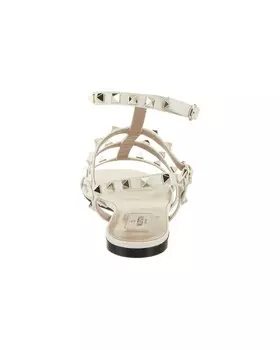 Кожаные сандалии Valentino Rockstud с ремешком на щиколотке, белый