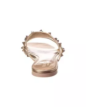 Кожаные сандалии Valentino Rockstud, серебро