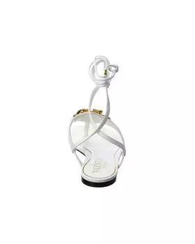 Кожаные сандалии Valentino с цепочкой и логотипом Valentino, белый