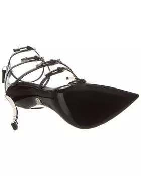 Кожаные сандалии Versace Pin-Point, черный