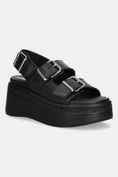 Кожаные сандалии WEDGE SANDAL Tommy Jeans, черный
