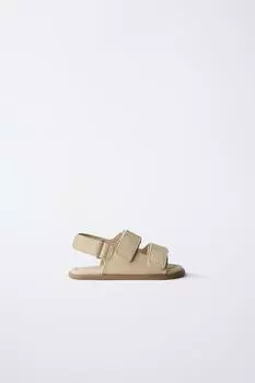 Кожаные сандалии ZARA, цвет Sand Brown