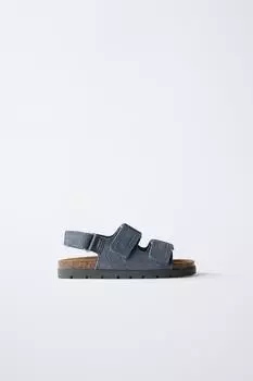 Кожаные сандалии ZARA, синий