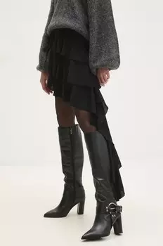 Кожаные сапоги Answear Lab, черный