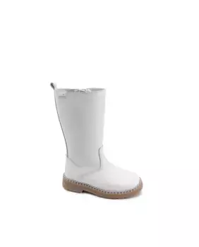 Кожаные сапоги для девочки на молнии Pablosky, белый