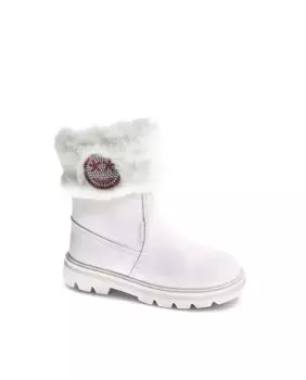 Кожаные сапоги для девочки на молнии Pablosky, белый