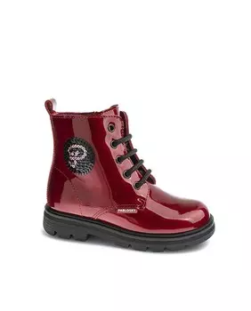 Кожаные сапоги для девочки на шнурках и молнии Pablosky, красный