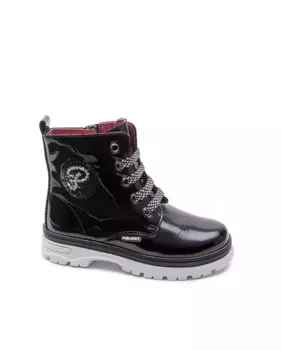 Кожаные сапоги для девочки со шнурками Pablosky, черный