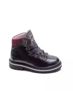 Кожаные сапоги для девочки со шнурками Pablosky, серый