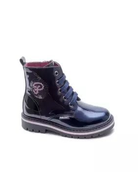 Кожаные сапоги для девочки со шнурками Pablosky, темно-синий