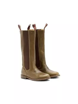 Кожаные сапоги до колен Pp, зеленый