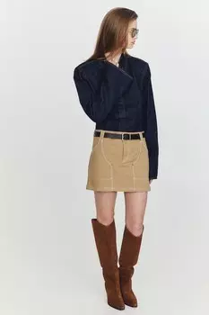Кожаные сапоги до колена H&M, коричневый