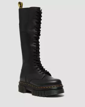 Кожаные сапоги до колена на платформе Audrick с 20 люверсами Dr. Martens