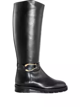 Кожаные сапоги до колена Roberto Festa, черный