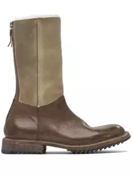Кожаные сапоги до середины голени на молнии Moma, коричневый