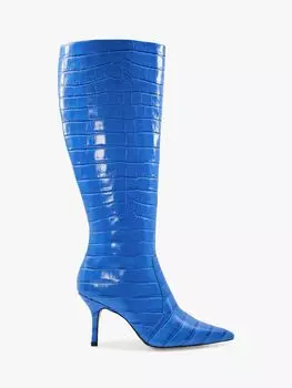 Кожаные сапоги Dune Spritz с эффектом крокодила, синие