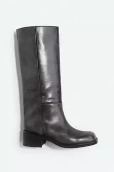 Кожаные сапоги H&M, серый