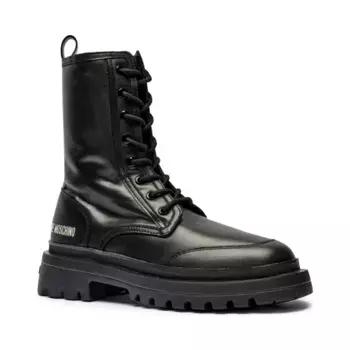 Кожаные сапоги Love Moschino, черный