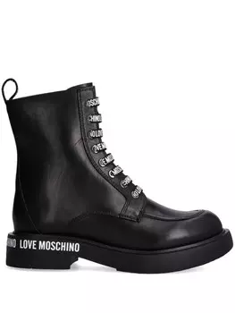 Кожаные сапоги Love Moschino, черный