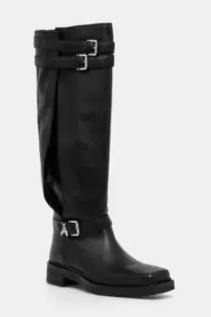 Кожаные сапоги Patrizia Pepe, черный