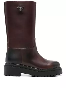 Кожаные сапоги Prada 55 мм, коричневый