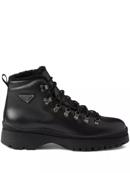 Кожаные сапоги Prada Brixxen, черный