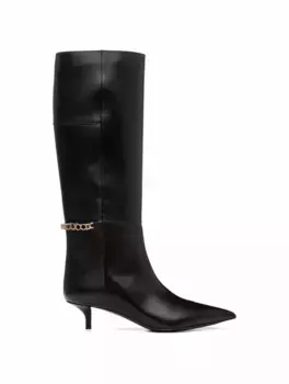 Кожаные сапоги с логотипом Gucci, черный