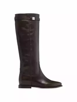 Кожаные сапоги с логотипом Kiton, коричневый