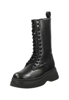 Кожаные сапоги STEVE MADDEN, черный
